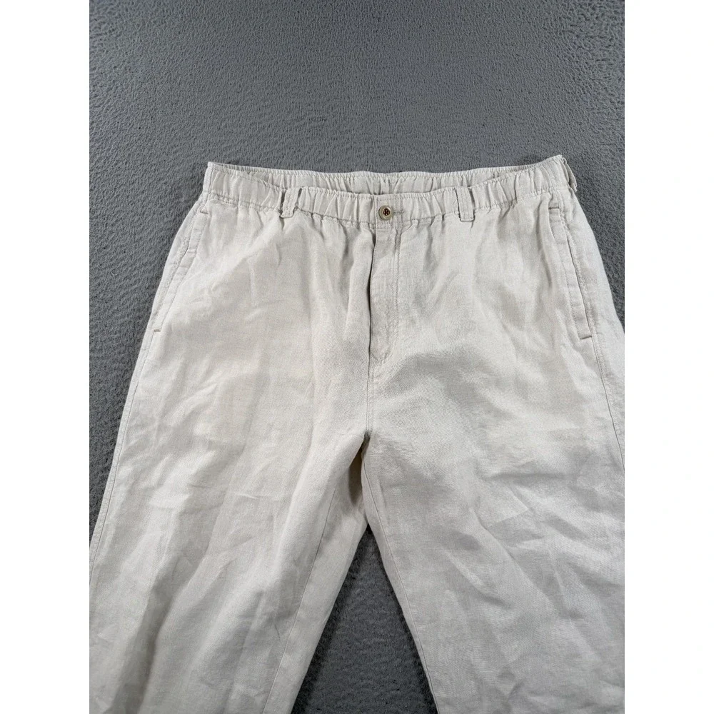 Tommy Bahama Relax Linen Pants Mens Large White Beach Coast Resort Trouser